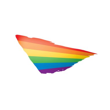 Grunge gökkuşağı bayrağı beyaz arkaplanda izole.