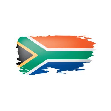 Güney Afrika bayrağı, beyaz arkaplanda vektör illüstrasyonu.