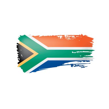 Güney Afrika bayrağı, beyaz arkaplanda vektör illüstrasyonu.