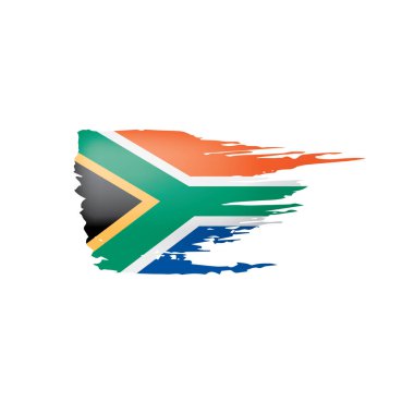 Güney Afrika bayrağı, beyaz arkaplanda vektör illüstrasyonu.
