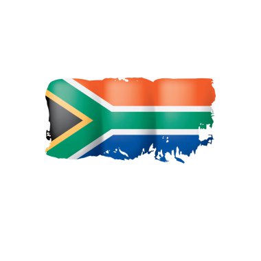 Güney Afrika bayrağı, beyaz arkaplanda vektör illüstrasyonu.