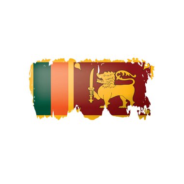 Sri Lanka bayrağı, beyaz arkaplanda vektör illüstrasyonu.