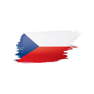 Çek Cumhuriyeti bayrağı, beyaz bir arka plan üzerinde vektör çizim.