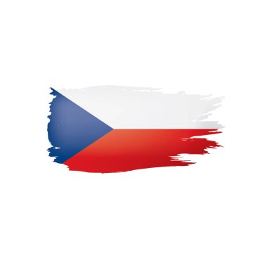 Çek Cumhuriyeti bayrağı, beyaz bir arka plan üzerinde vektör çizim.