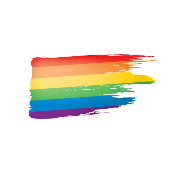 Bandeira do arco-íris Grunge isolada no fundo branco . — Vetor de Stock