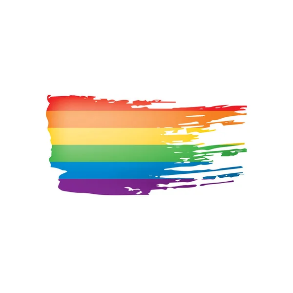 Bandera de arco iris Grunge aislada sobre fondo blanco. — Archivo Imágenes Vectoriales