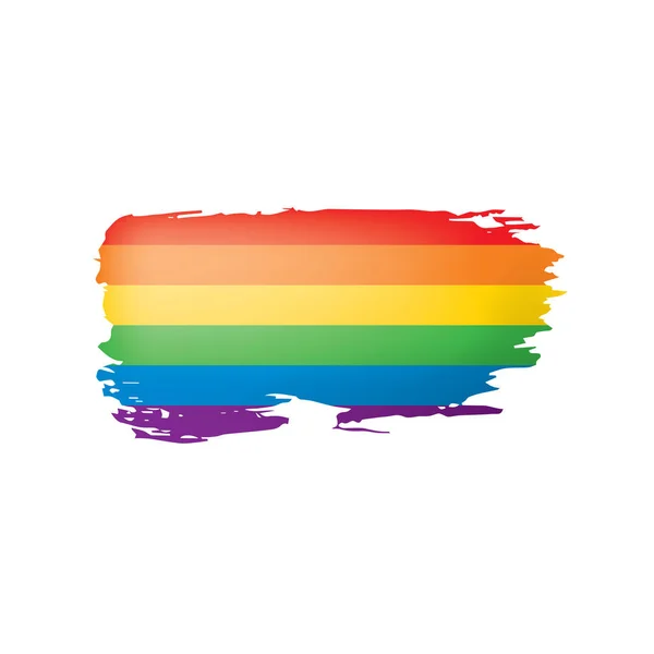 Bandeira do arco-íris Grunge isolada no fundo branco . — Vetor de Stock