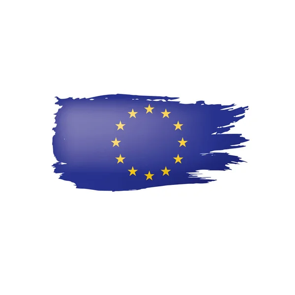 Ευρωπαϊκή σημαία ένωση, διανυσματική απεικόνιση σε λευκό φόντο. — Διανυσματικό Αρχείο