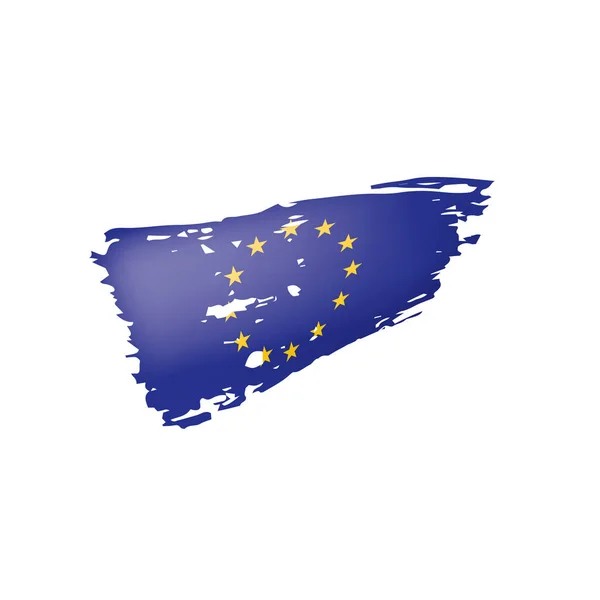 欧洲联盟旗帜，白色背景上的矢量图解. — 图库矢量图片