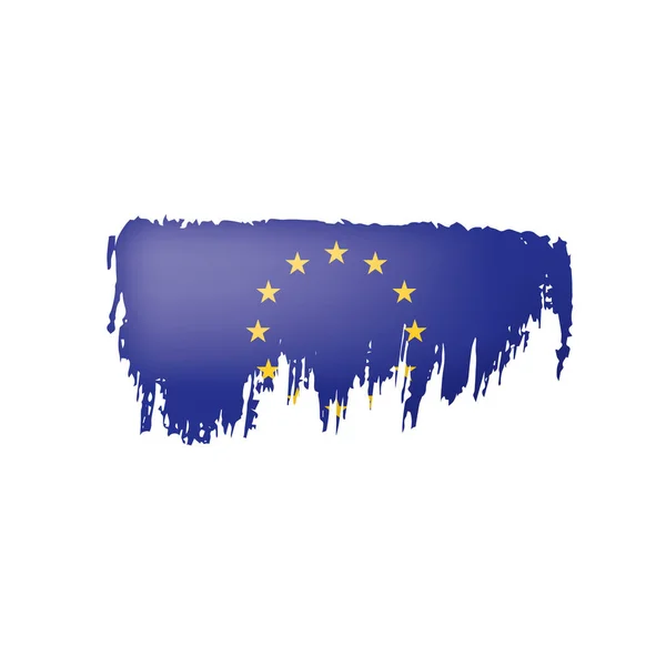 Vlajka Evropské unie, vektorová ilustrace na bílém pozadí. — Stockový vektor