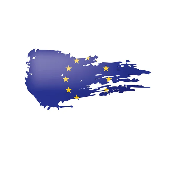 欧州連合旗、白い背景のベクトルイラスト. — ストックベクタ