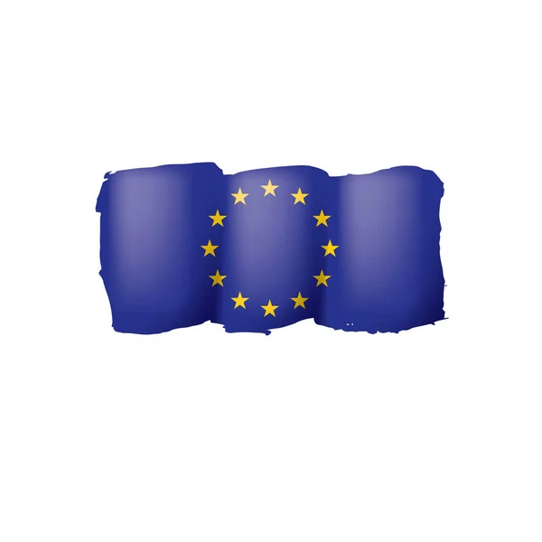 유럽 연합 깃발, 흰 배경 위의 벡터 삽화. — 스톡 벡터