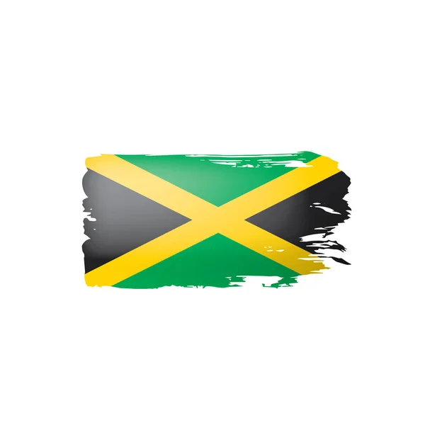 Jamaica vlag, vector illustratie op een witte achtergrond. — Stockvector