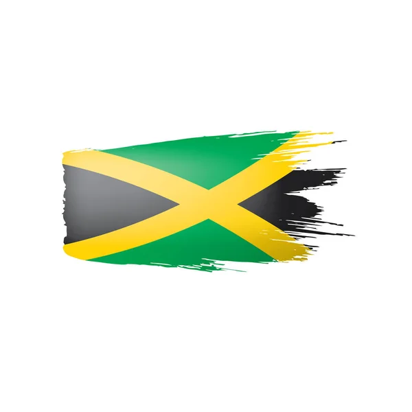 Jamaica vlag, vector illustratie op een witte achtergrond. — Stockvector