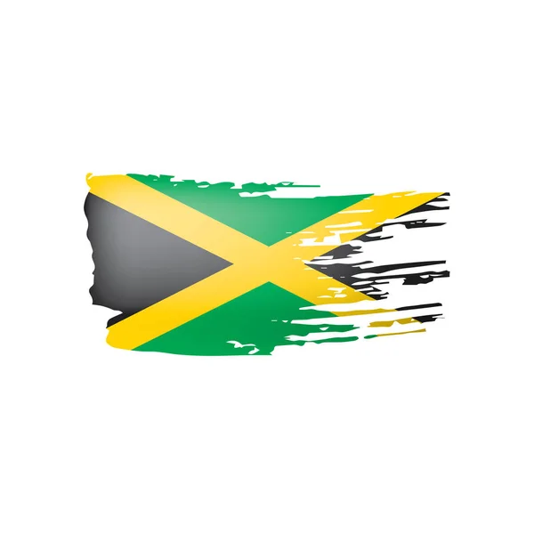 Jamajská vlajka, vektorová ilustrace na bílém pozadí. — Stockový vektor