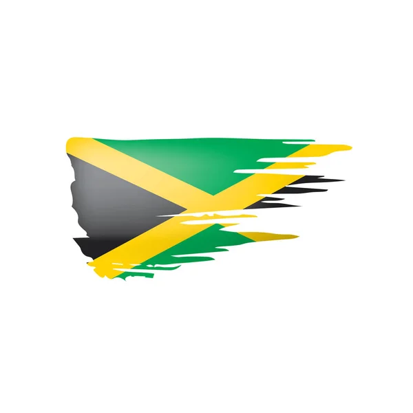 Bandera de Jamaica, ilustración vectorial sobre fondo blanco. — Archivo Imágenes Vectoriales
