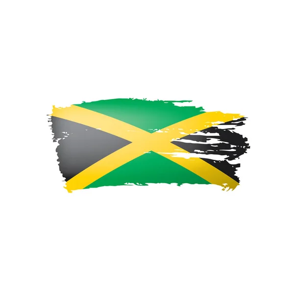 Bandera de Jamaica, ilustración vectorial sobre fondo blanco. — Archivo Imágenes Vectoriales