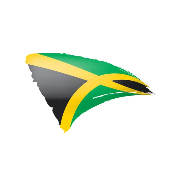 Jamaica vlag, vector illustratie op een witte achtergrond. — Stockvector