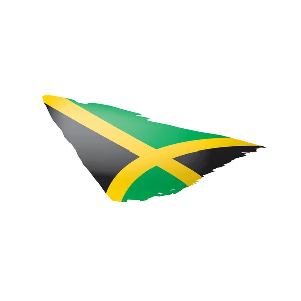 Jamajská vlajka, vektorová ilustrace na bílém pozadí. — Stockový vektor