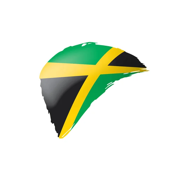자메이카 국기, 흰색 배경에 있는 벡터 그림. — 스톡 벡터