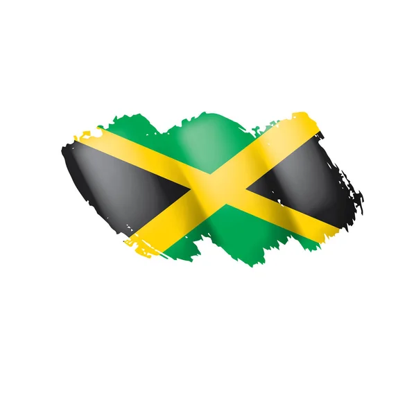 Σημαία Τζαμάικα, διανυσματική απεικόνιση σε λευκό φόντο. — Διανυσματικό Αρχείο