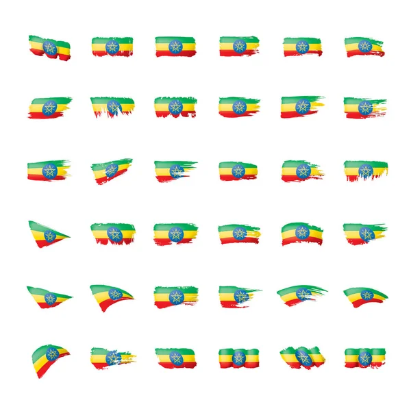 Σημαία Αιθιοπίας, διανυσματική απεικόνιση σε λευκό φόντο. — Διανυσματικό Αρχείο