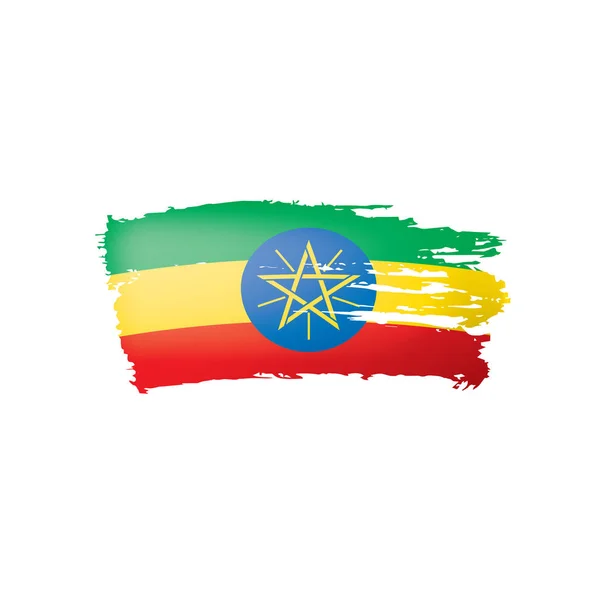 Ethiopië vlag, vector illustratie op een witte achtergrond. — Stockvector