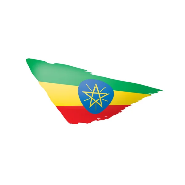 Bandeira da Etiópia, ilustração vetorial sobre um fundo branco . — Vetor de Stock