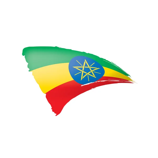 Σημαία Αιθιοπίας, διανυσματική απεικόνιση σε λευκό φόντο. — Διανυσματικό Αρχείο