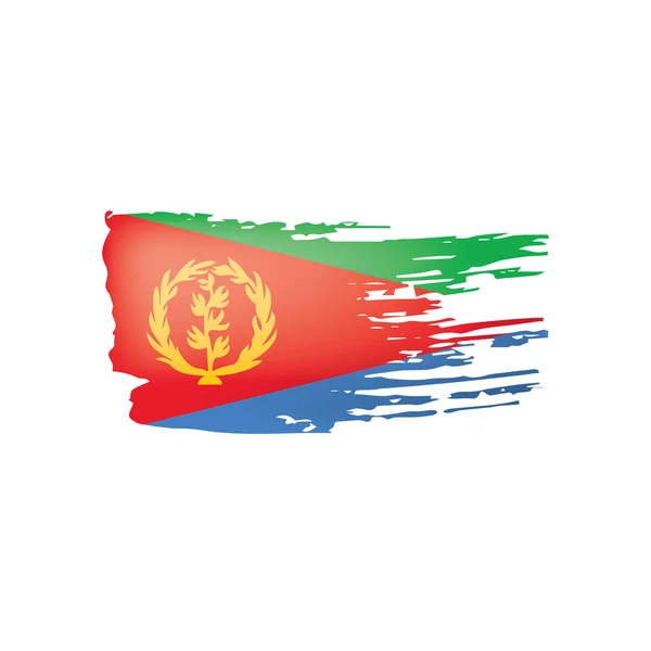 Bandera de Eritrea, ilustración vectorial sobre fondo blanco . — Archivo Imágenes Vectoriales