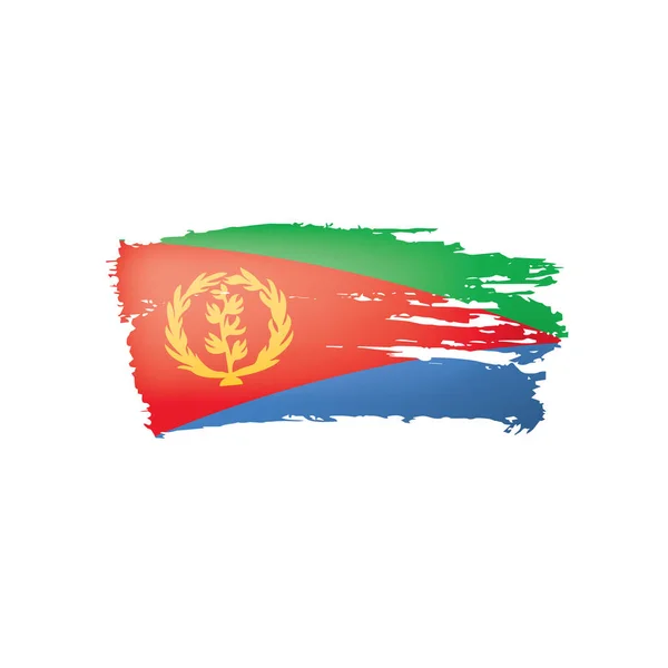 Флаг Эритреи Векторная Иллюстрация Белом Фоне — стоковый вектор