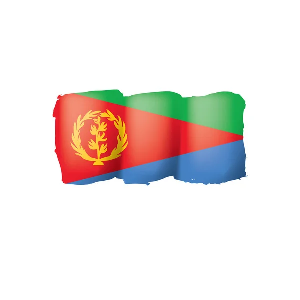 Σημαία της Ερυθραίας, εικονογράφηση διάνυσμα σε λευκό φόντο. — Διανυσματικό Αρχείο