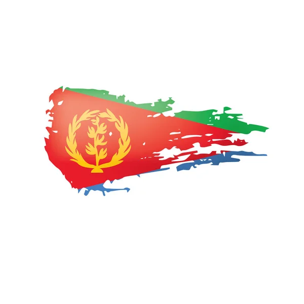 Eritrea flagga, vektorillustration på vit bakgrund. — Stock vektor