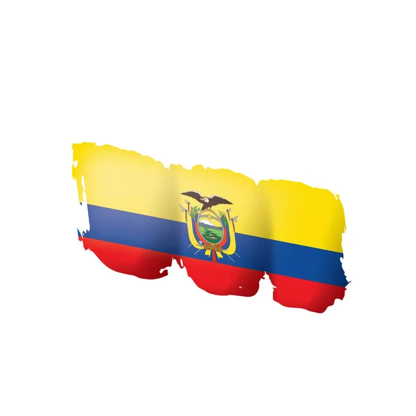 Vlag van Ecuador, vectorillustratie op een witte achtergrond. — Stockvector