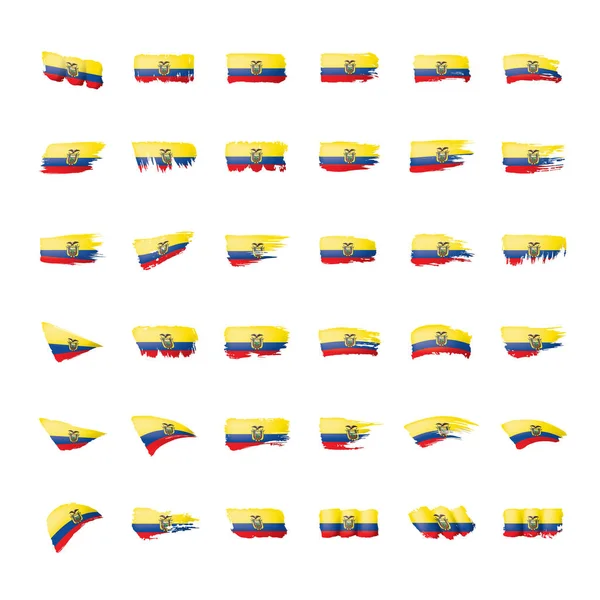 Ecuador flag, vector illustration on a white background. — Stock Vector