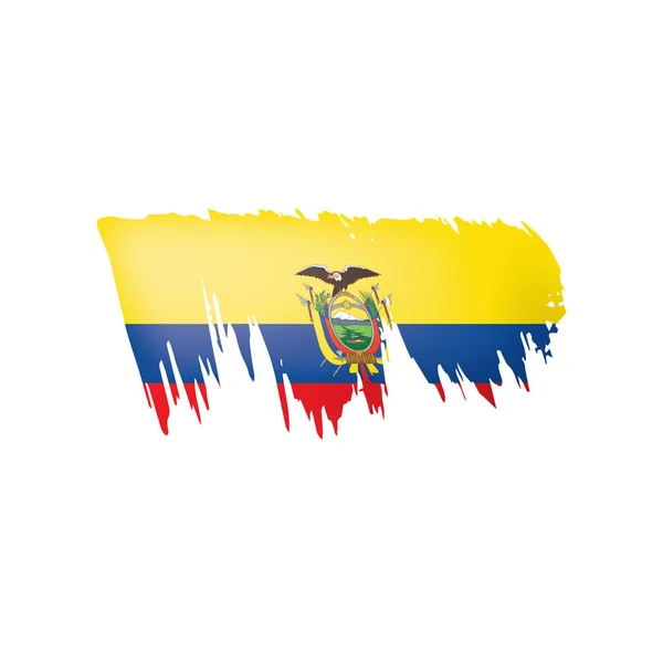 Bandera de Ecuador, ilustración vectorial sobre fondo blanco . — Vector de stock
