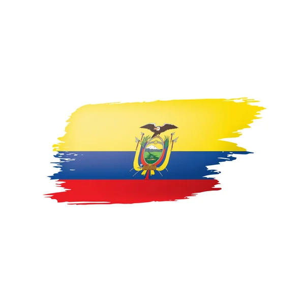 Ecuador zászló, egy fehér háttér vektor illusztráció. — Stock Vector