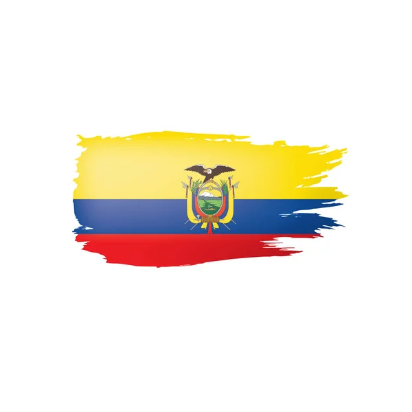 Bandera de Ecuador, ilustración vectorial sobre fondo blanco . — Vector de stock