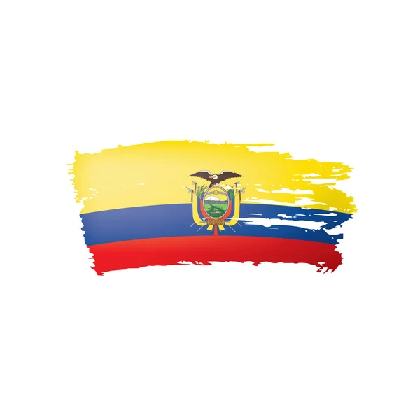 Bandera de Ecuador, ilustración vectorial sobre fondo blanco . — Archivo Imágenes Vectoriales