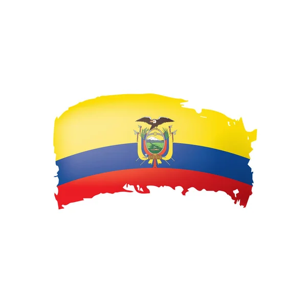 Флаг Эквадора, векторная иллюстрация на белом фоне . — стоковый вектор