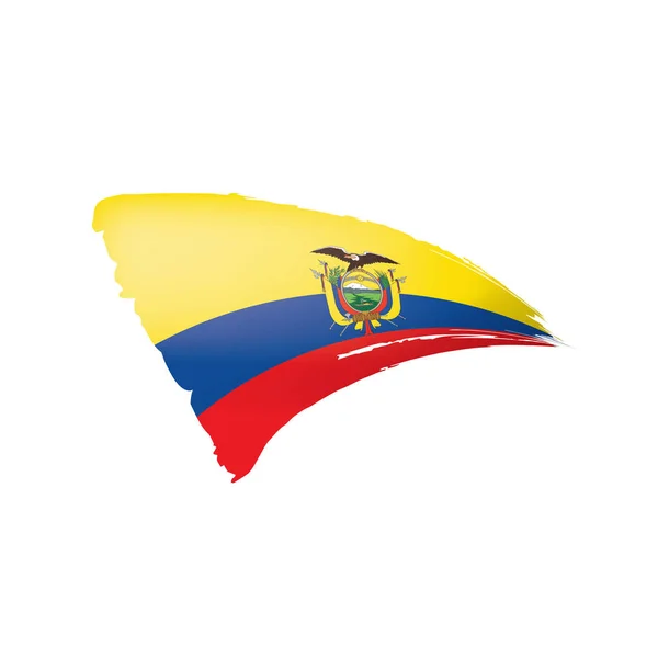 Ecuador flagg, vektorillustration på vit bakgrund. — Stock vektor