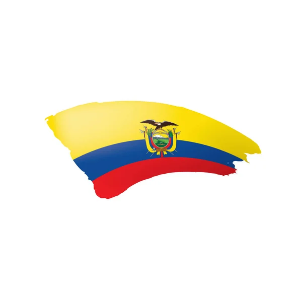 Bandera de Ecuador, ilustración vectorial sobre fondo blanco . — Vector de stock