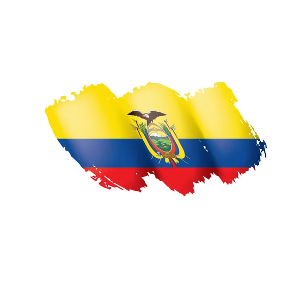 Bandera de Ecuador, ilustración vectorial sobre fondo blanco . — Archivo Imágenes Vectoriales