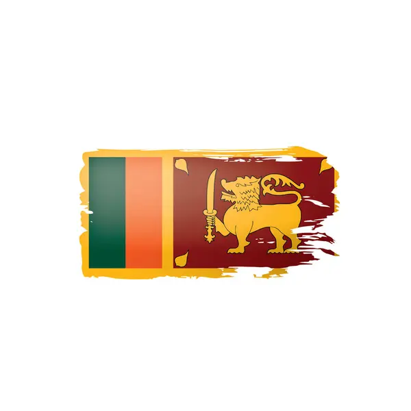 Sri Lanka vlag, vector illustratie op een witte achtergrond. — Stockvector