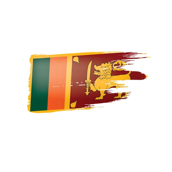Srí Lanka zászló, vektor illusztráció fehér alapon. — Stock Vector