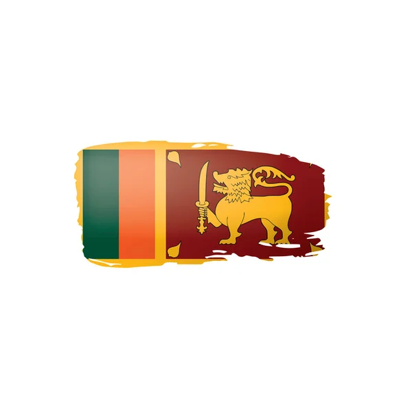 Srí Lanka zászló, vektor illusztráció fehér alapon. — Stock Vector