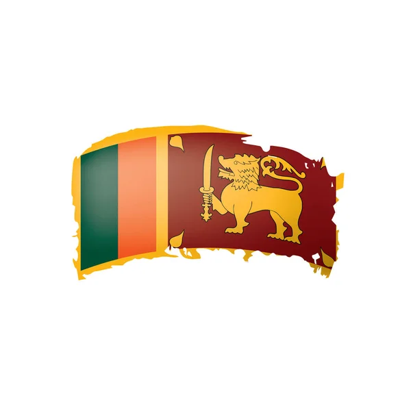 Sri Lanka vlag, vector illustratie op een witte achtergrond. — Stockvector