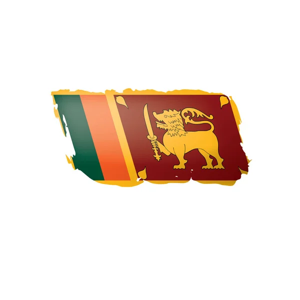 斯里兰卡国旗，白色背景上的矢量插图. — 图库矢量图片