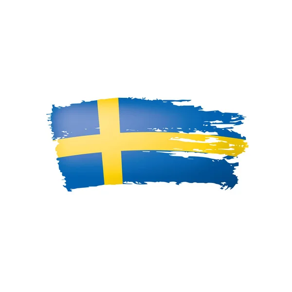 Sverige flagga, vektorillustration på vit bakgrund. — Stock vektor