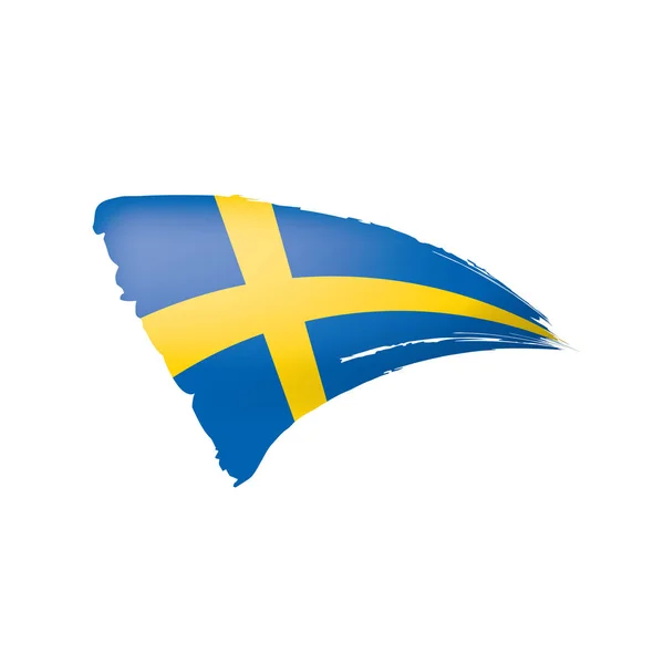 Schwedische Flagge, Vektorabbildung auf weißem Hintergrund. — Stockvektor